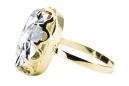 Anneau Zircon Or jaune 14 carats Style vintage vrc253y